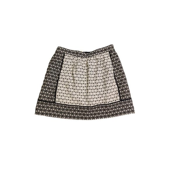 J Crew Women's Textured Block Print Black White Geometric Pattern‎ Size 10 Skirt - Picture 1 of 10